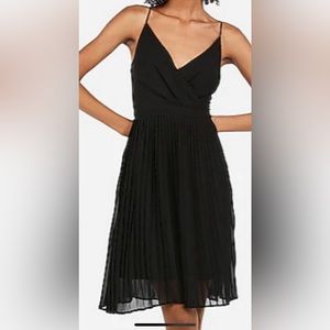 Express Pleated Surplice Front Midi Dress